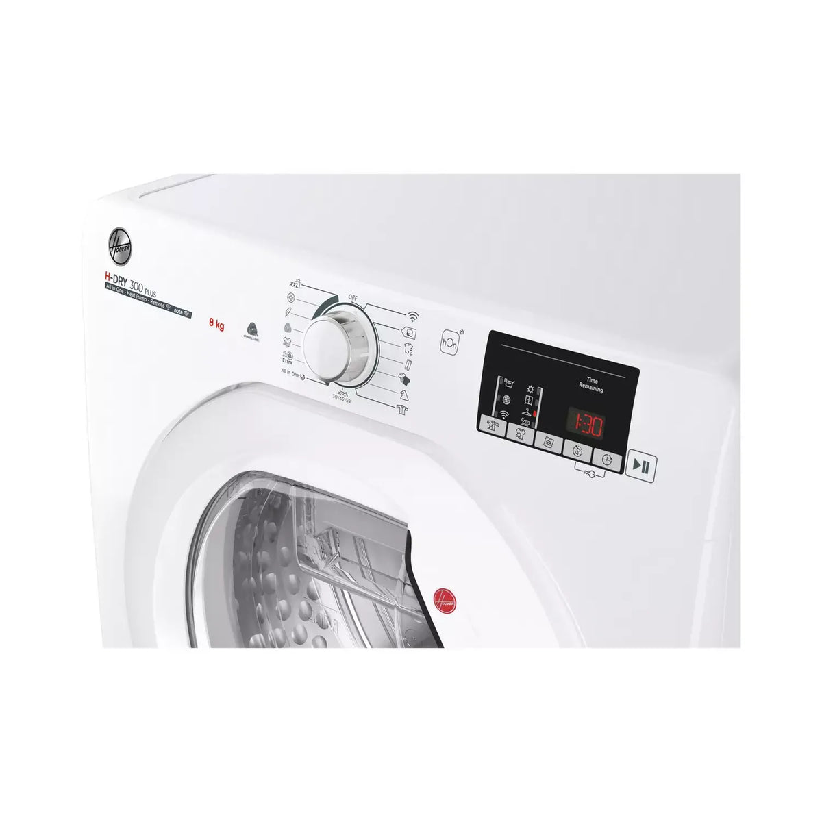 Hoover H-DRY 300 8KG Freestanding Heat Pump Tumble Dryer - White | HLE H8A2DE-80 from Hoover - DID Electrical
