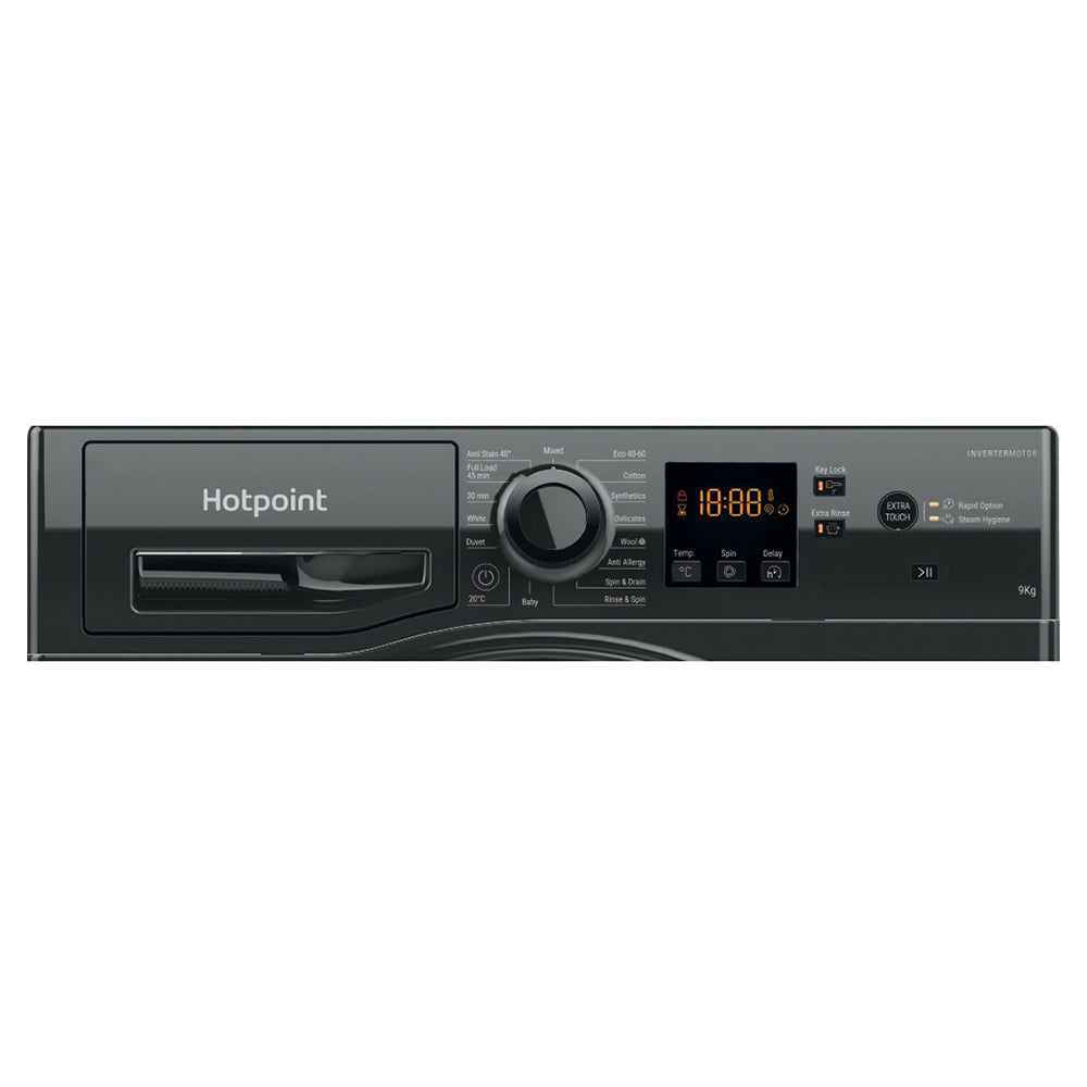 Hotpoint 9KG 1400RPM Freestanding Washing Machine - Black | HNR9W64BSIRE from Hotpoint - DID Electrical