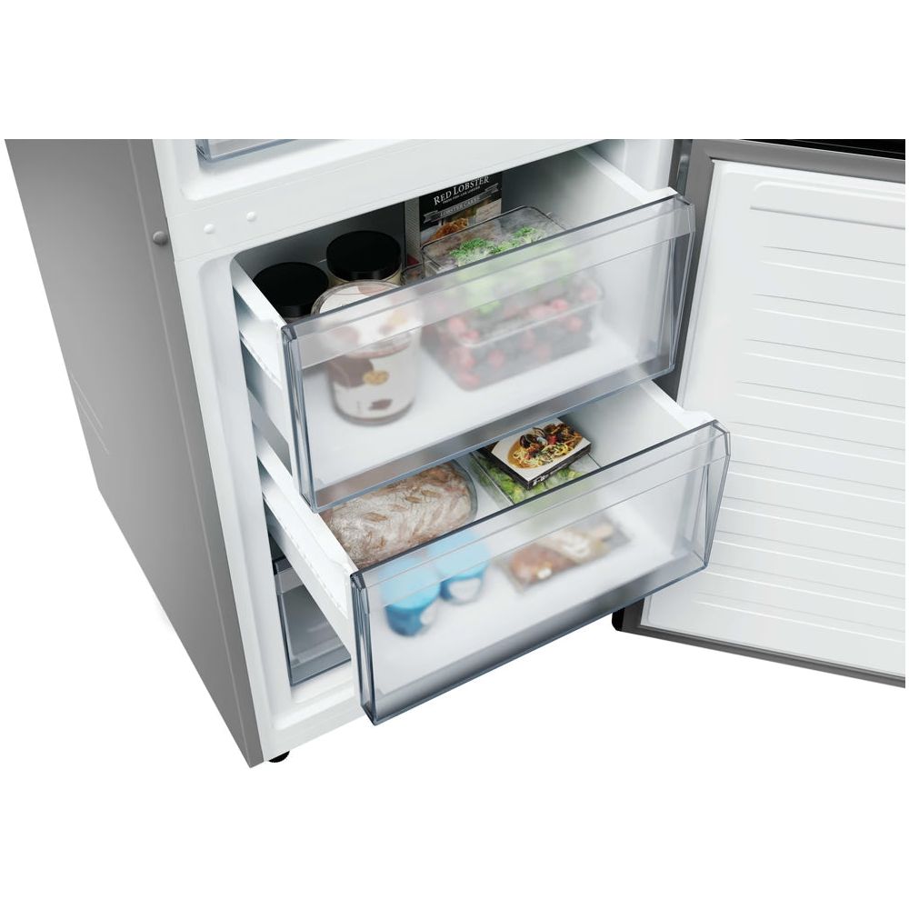 Hoover H-COMBI 300 355 Frost Free Freestanding Fridge Freezer - Inox | HONCQ2T618EXK from Hoover - DID Electrical