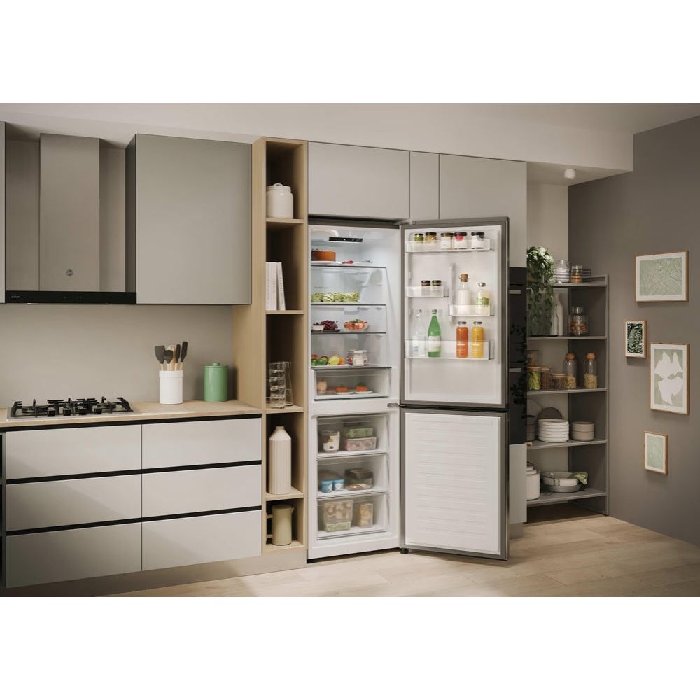 Hoover H-COMBI 300 355 Frost Free Freestanding Fridge Freezer - Inox | HONCQ2T618EXK from Hoover - DID Electrical