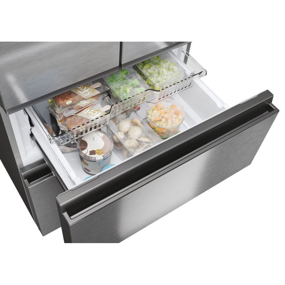 Hoover H-Fridge 700 Maxi 402L Frost Free Freestanding French Door Fridge Freezer - Platinum Inox | HONFQ2T718EXK from Hoover - DID Electrical