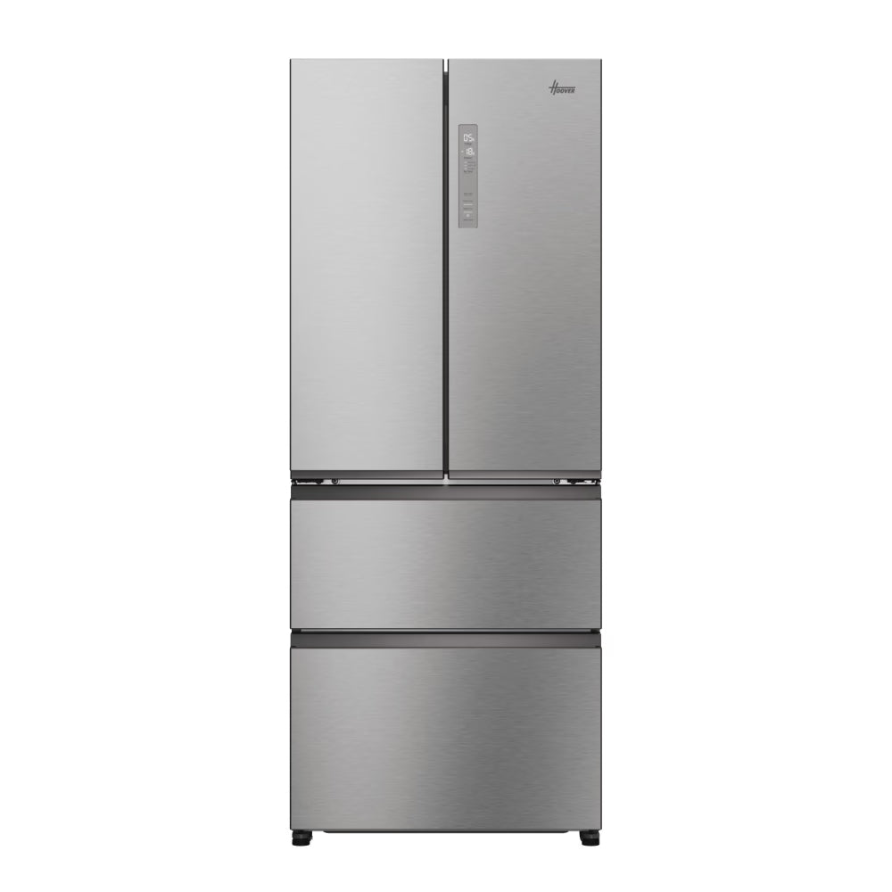 Hoover H-Fridge 700 Maxi 402L Frost Free Freestanding French Door Fridge Freezer - Platinum Inox | HONFQ2T718EXK from Hoover - DID Electrical