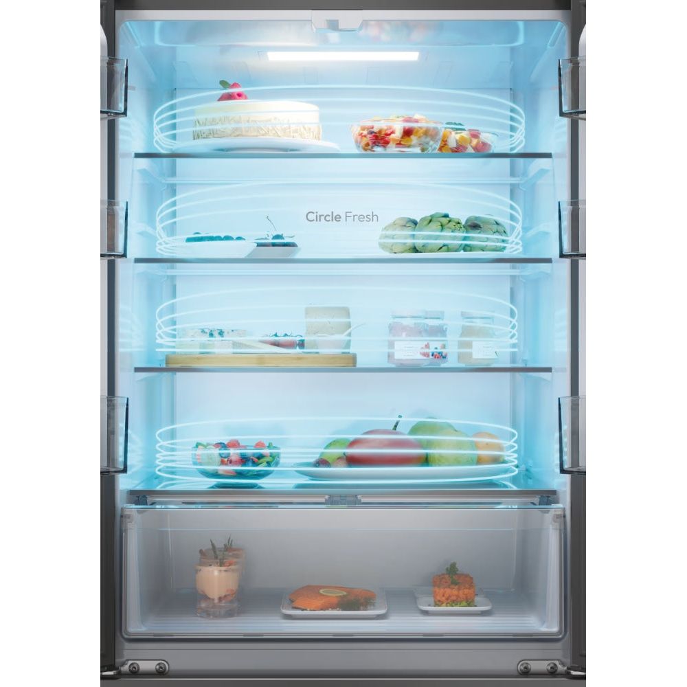 Hoover H-Fridge 700 Maxi 402L Frost Free Freestanding French Door Fridge Freezer - Platinum Inox | HONFQ2T718EXK from Hoover - DID Electrical