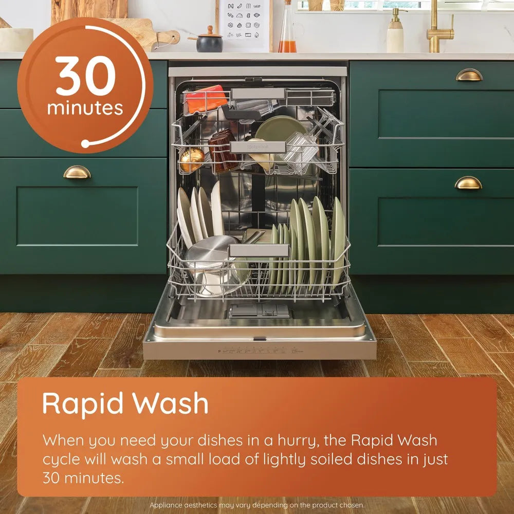 Hotpoint 60CM Freestanding Standard Dishwasher - Inox | HP2FFC14BN6XUK