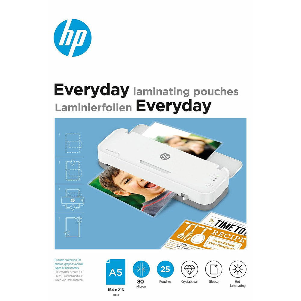 HP A5 80 Micron Everyday Laminating Pouches - Transparent | HP9155 from HP - DID Electrical