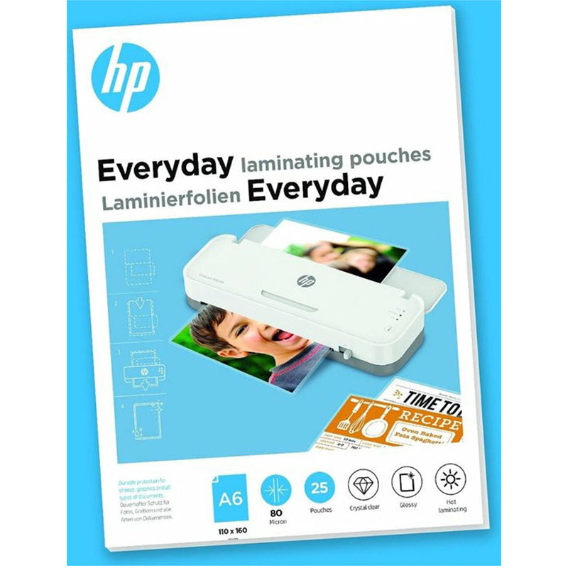 HP A6 80 Micron Everyday Laminating Pouches - Transparent | HP9156 from HP - DID Electrical