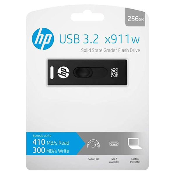 HP X911W USB SSD 3.2 256GB Flash Drive - Black | HPFD911W-256 from HP - DID Electrical