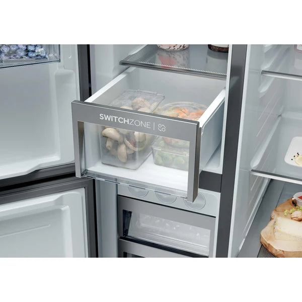 Haier S+ Series 7 573L Frost Free Freestanding American Fridge Freezer - Brushed Black | HSPR79F18EWMBUK from Haier - DID Electrical