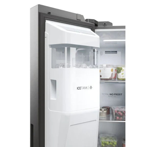 Haier SBS 90 Series 7 601L Freestanding American Fridge Freezer - Platinum Inox | HSW79F18CIMM