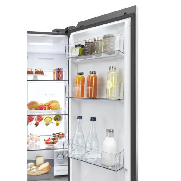 Haier SBS 90 Series 7 601L Freestanding American Fridge Freezer - Platinum Inox | HSW79F18CIMM