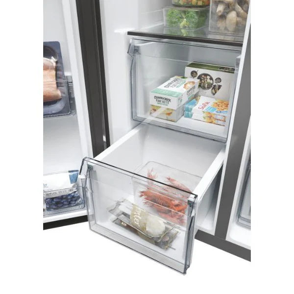 Haier SBS 90 Series 7 601L Freestanding American Fridge Freezer - Platinum Inox | HSW79F18CIMM