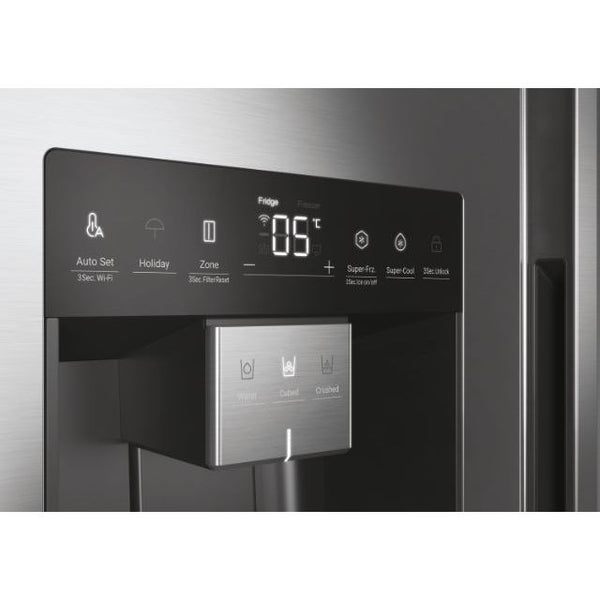 Haier SBS 90 Series 7 601L Freestanding American Fridge Freezer - Platinum Inox | HSW79F18CIMM