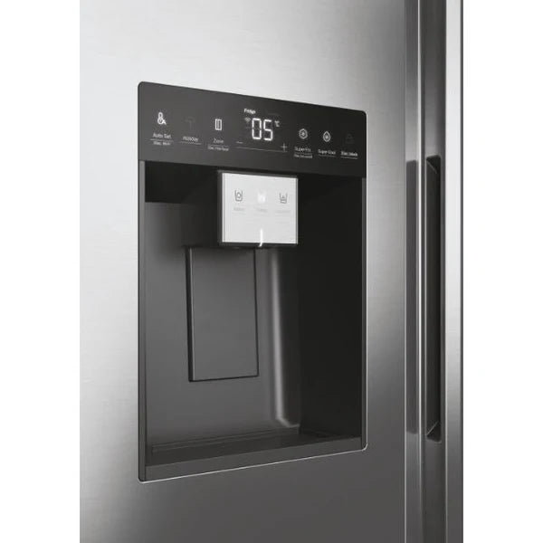 Haier SBS 90 Series 7 601L Freestanding American Fridge Freezer - Platinum Inox | HSW79F18CIMM