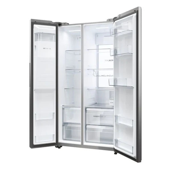Haier SBS 90 Series 7 601L Freestanding American Fridge Freezer - Platinum Inox | HSW79F18CIMM