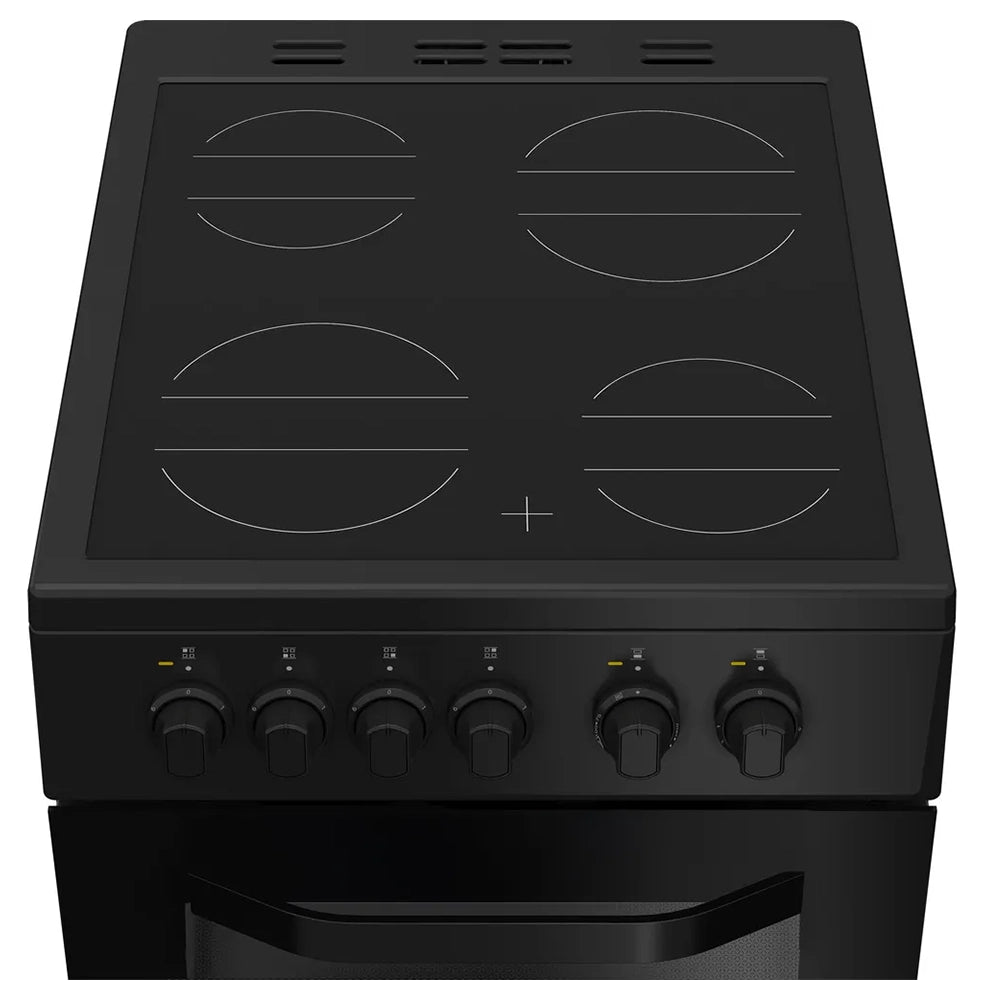 Hotpoint 50CM Freestanding Electric Cooker - Black | HTE5VCB from Hotpoint - DID Electrical