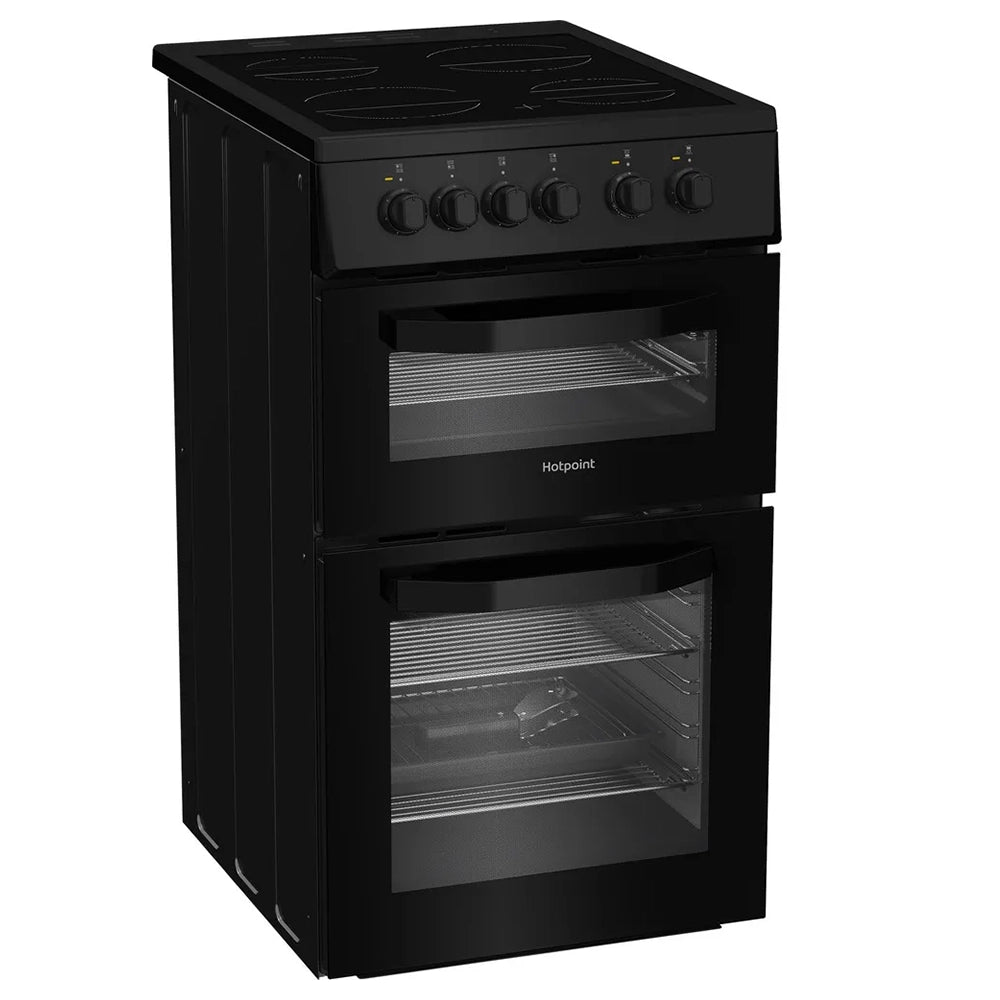 Hotpoint 50CM Freestanding Electric Cooker - Black | HTE5VCB from Hotpoint - DID Electrical