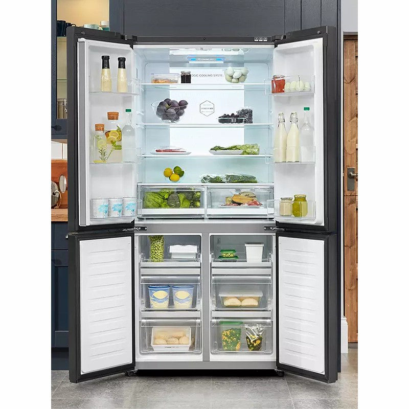 Haier Cube 90 Series 7 628L American Style Fridge Freezer - Iconic Black | HTF-610DSN7 from Haier - DID Electrical