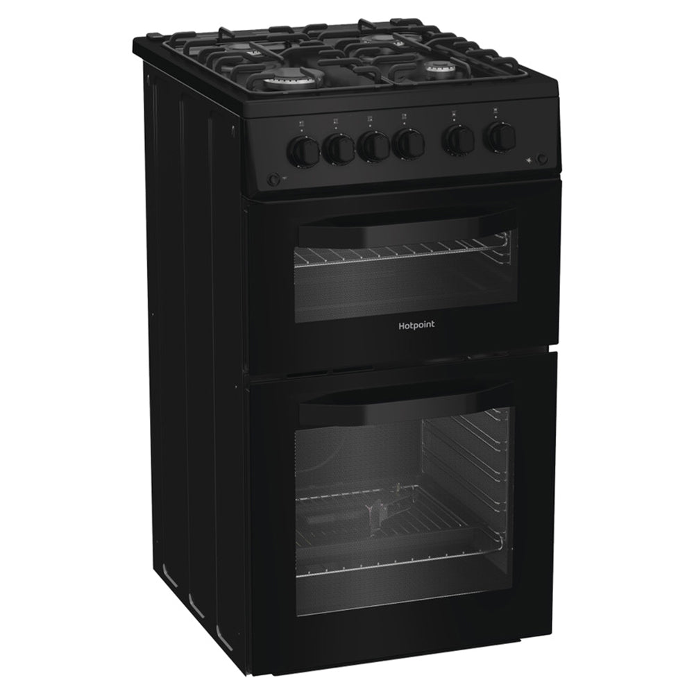 Hotpoint 50CM Freestanding Gas Cooker - Black | HTG5GCB from Hotpoint - DID Electrical