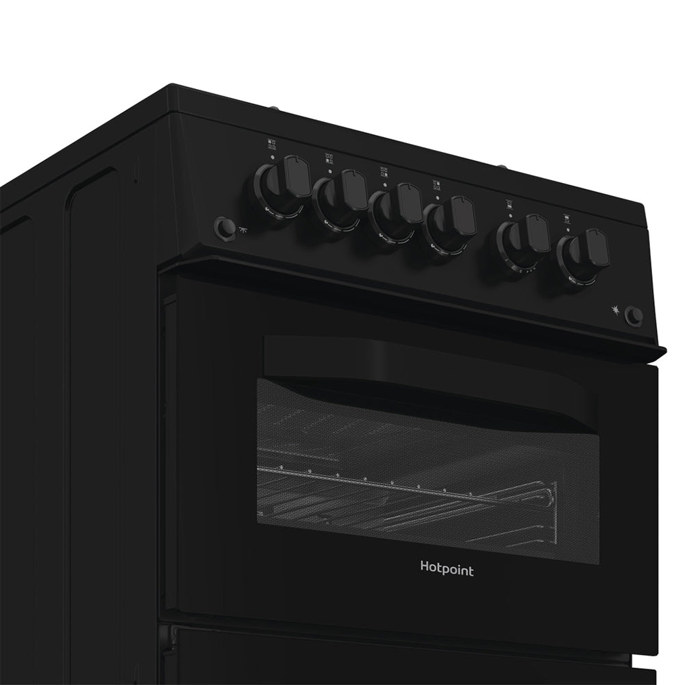 Hotpoint 50CM Freestanding Gas Cooker - Black | HTG5GCB from Hotpoint - DID Electrical