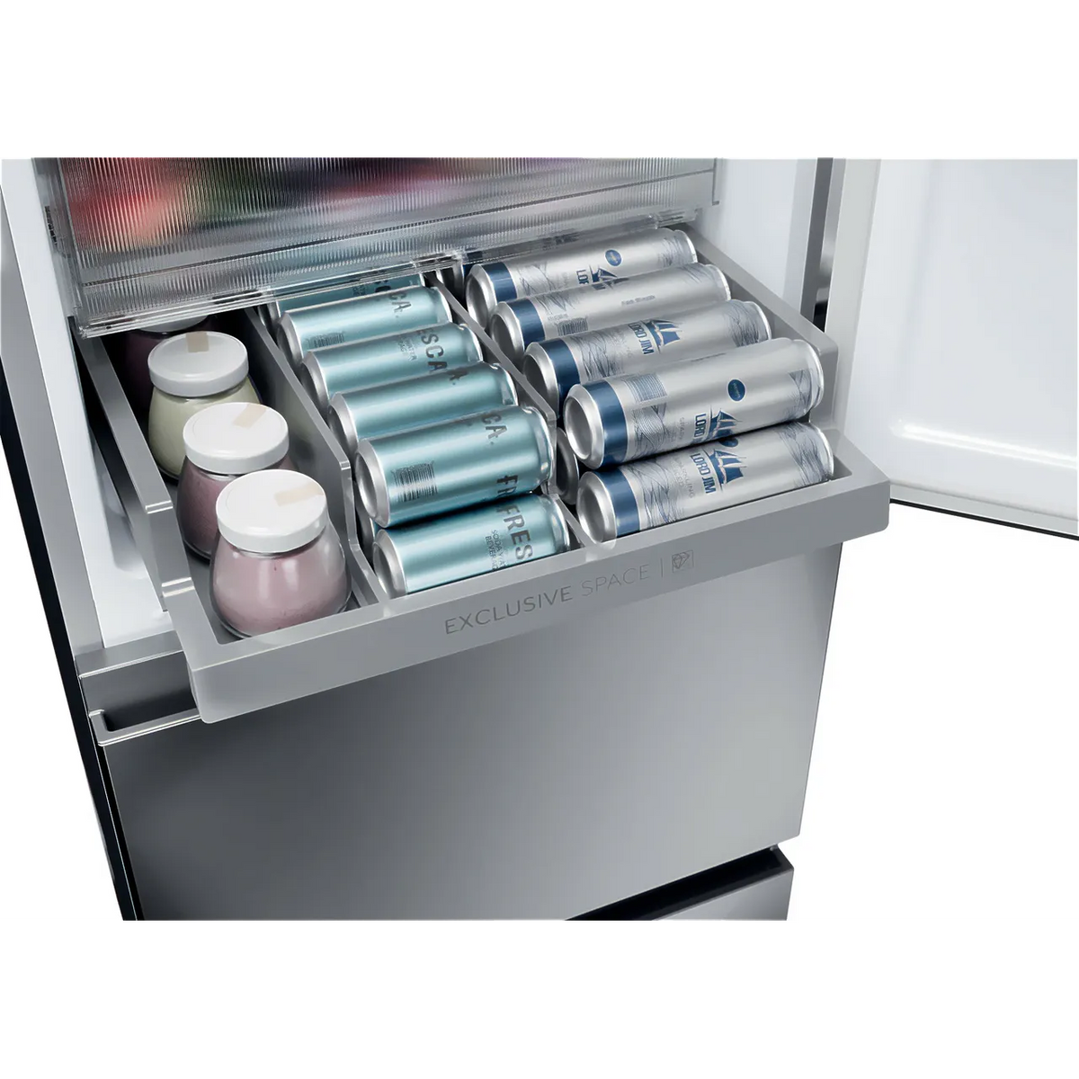 Haier 3D 55 Series 3 303L Frost Free Freestanding Fridge Freezer - Stainless Steel | HTR3518ENMXK