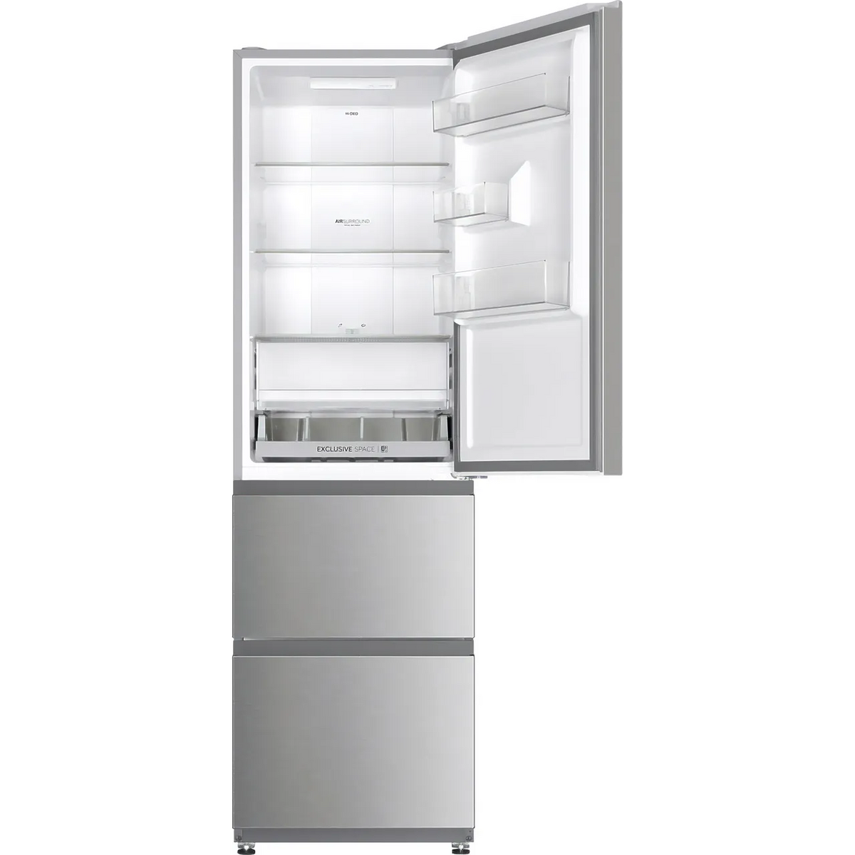 Haier 3D 55 Series 3 303L Frost Free Freestanding Fridge Freezer - Stainless Steel | HTR3518ENMXK