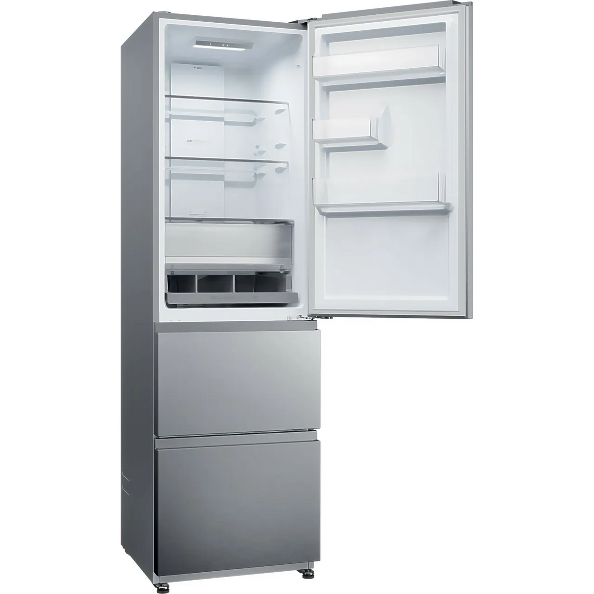 Haier 3D 55 Series 3 303L Frost Free Freestanding Fridge Freezer - Stainless Steel | HTR3518ENMXK