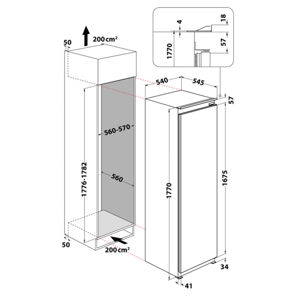 Hotpoint 285L Low Frost Integrated Fridge Freezer - Steel | HTSD184011A1 from Hotpoint - DID Electrical