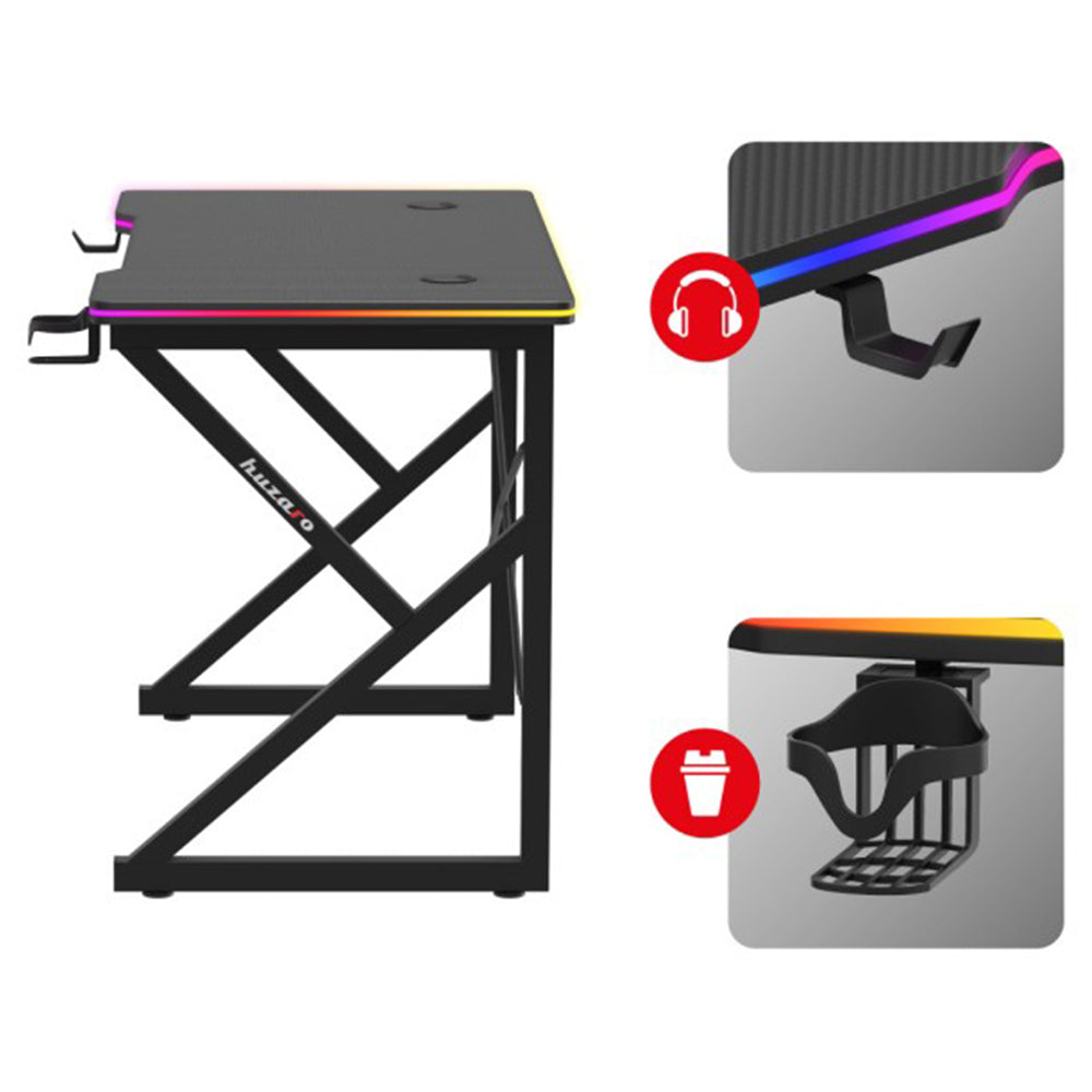 Huzaro Hero 1.7 RGB Gaming Desk - Black | HUZARO-HERO-1.7RBG from Huzaro - DID Electrical