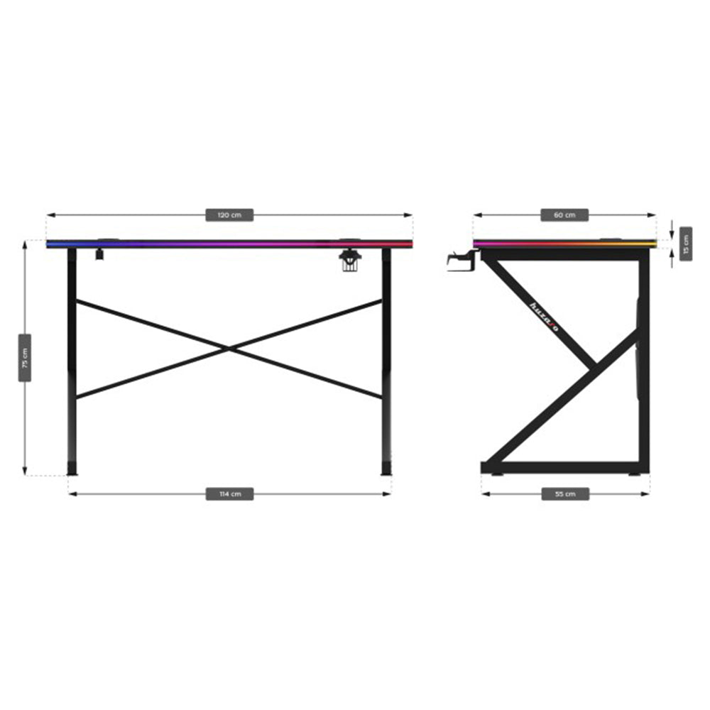Huzaro Hero 1.7 RGB Gaming Desk - Black | HUZARO-HERO-1.7RBG from Huzaro - DID Electrical
