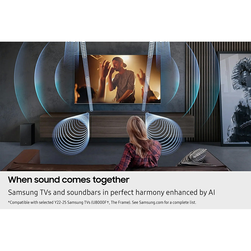 Samsung Q600F Q-Series 3.1.2CH Soundbar with Subwoofer - Titan Black | HW-Q600F/XU from Samsung - DID Electrical