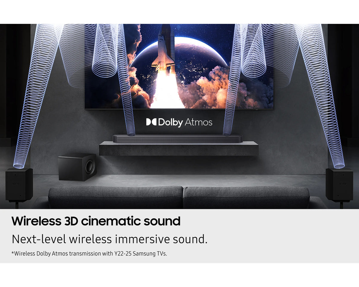 Samsung Q-Series 9.1.4CH Soundbar with Subwoofer & Rear Speaker - Titan Black | HW-Q930F/XU