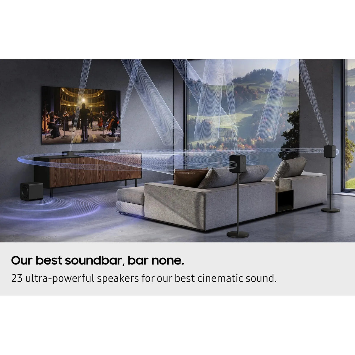 Samsung Q-Series 11.1.4CH Soundbar with Subwoofer &amp; Rear Speakers - Titan Black | HW-Q990F/XU from Samsung - DID Electrical