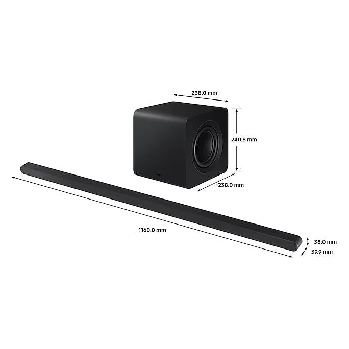 Samsung S800D Ultra Slim 3.1.2CH Lifestyle Soundbar with Subwoofer - Titan Black | HW-S800D/XU from Samsung - DID Electrical
