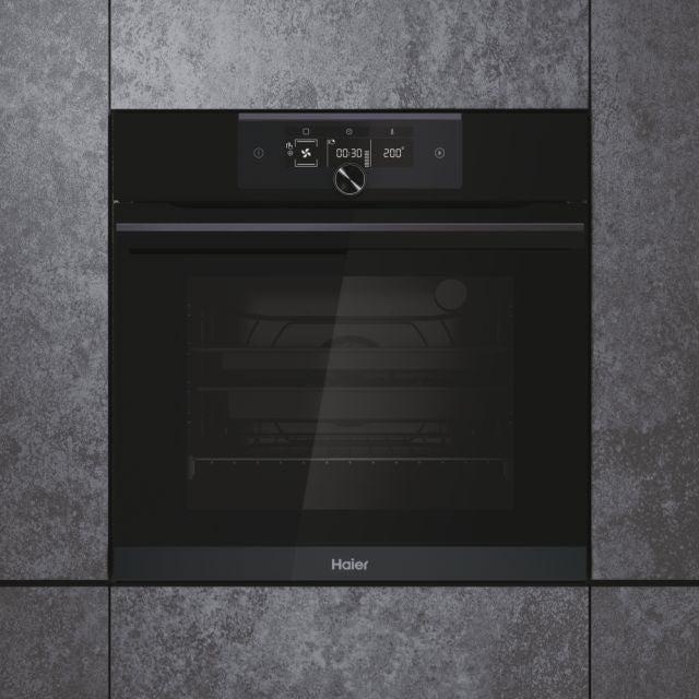 Haier I-Turn Series 6 70L Built-In Electric Single Oven - Black | HWO60SM6F5BH from Haier - DID Electrical