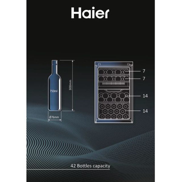 Haier Wine Bank 50 Series 7 Freestanding Wine Cooler - Black | HWS42GDAU1