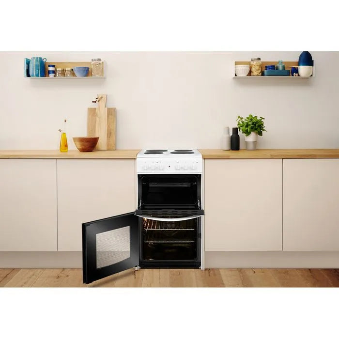 Indesit 50CM Freestanding Double Electric Cooker - White | ID5E92KMW from Indesit - DID Electrical