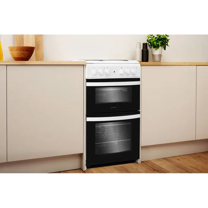 Indesit 50CM Freestanding Double Electric Cooker - White | ID5E92KMW from Indesit - DID Electrical