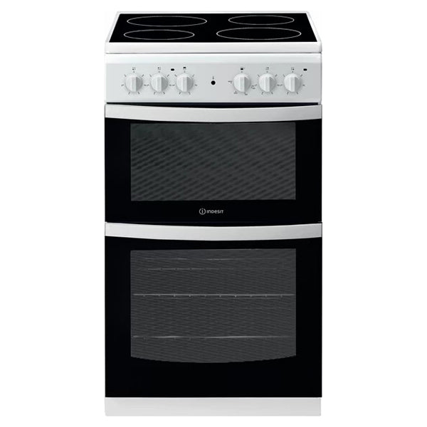 Indesit 50CM Freestanding Double Electric Cooker - White | ID5V92KMW from Indesit - DID Electrical