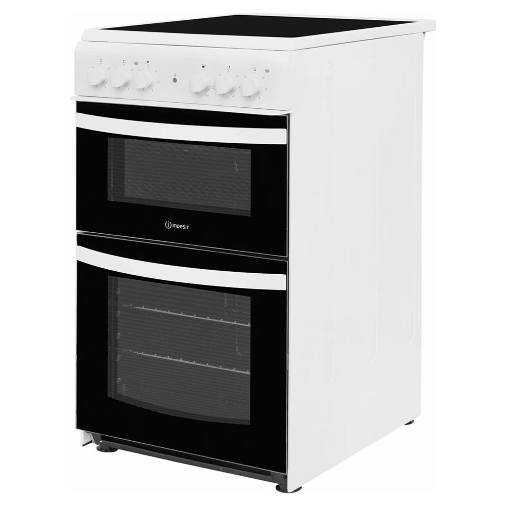 Indesit 50CM Freestanding Double Electric Cooker - White | ID5V92KMW from Indesit - DID Electrical