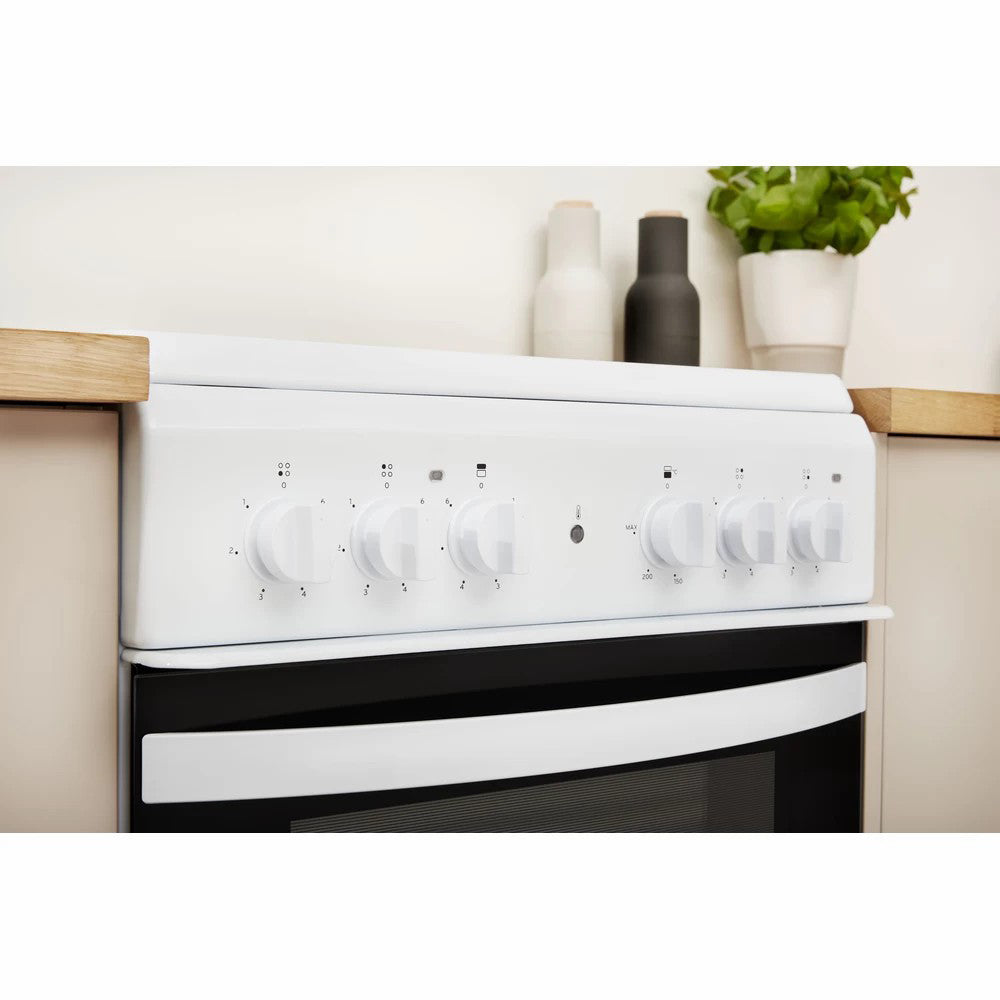 Indesit 50CM Freestanding Double Electric Cooker - White | ID5V92KMW from Indesit - DID Electrical