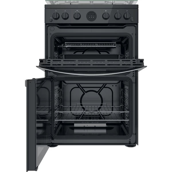 Indesit 60CM Double Oven Built-In Gas Cooker - Black | ID67G0MCB/UK from Indesit - DID Electrical