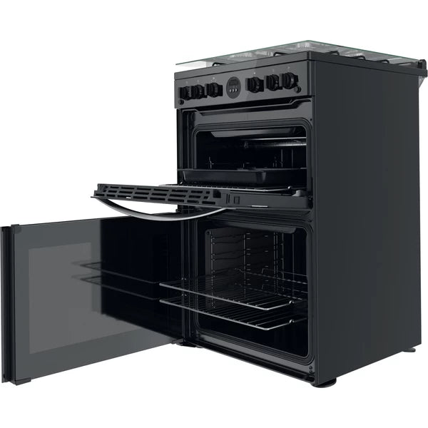 Indesit 60CM Double Oven Built-In Gas Cooker - Black | ID67G0MCB/UK from Indesit - DID Electrical