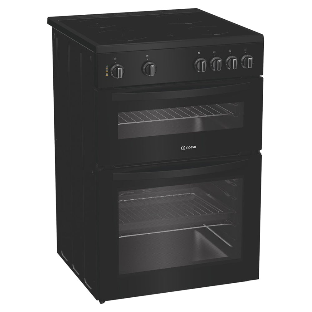 Indesit 60CM Freestanding Electric Cooker - Black | IDE6VMB from Indesit - DID Electrical