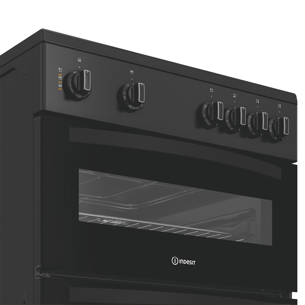 Indesit 60CM Freestanding Electric Cooker - Black | IDE6VMB from Indesit - DID Electrical