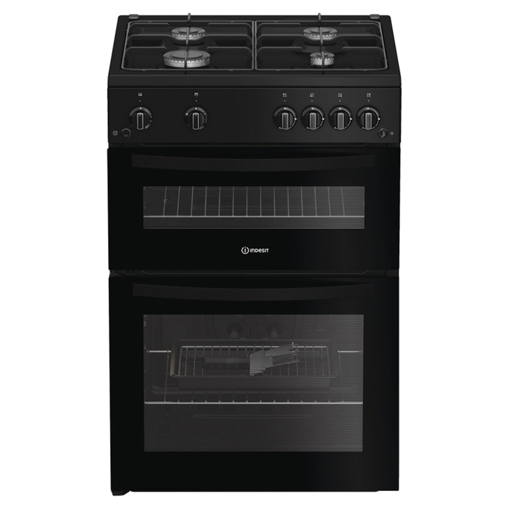 Indesit 60CM Freestanding Gas Cooker - Black | IDG6GB from Indesit - DID Electrical