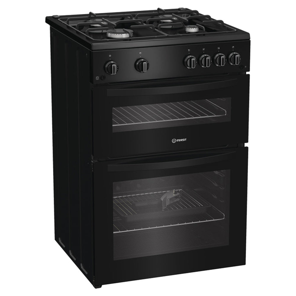 Indesit 60CM Freestanding Gas Cooker - Black | IDG6GB from Indesit - DID Electrical