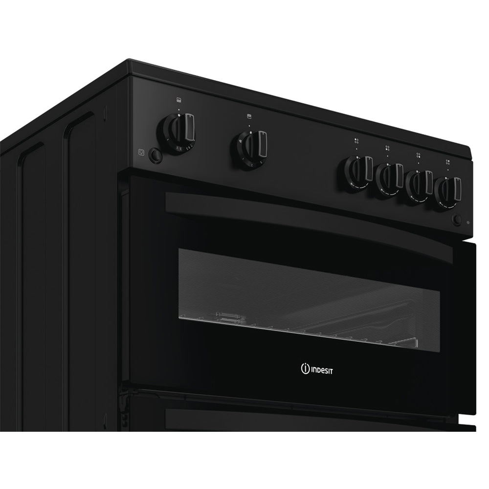Indesit 60CM Freestanding Gas Cooker - Black | IDG6GB from Indesit - DID Electrical