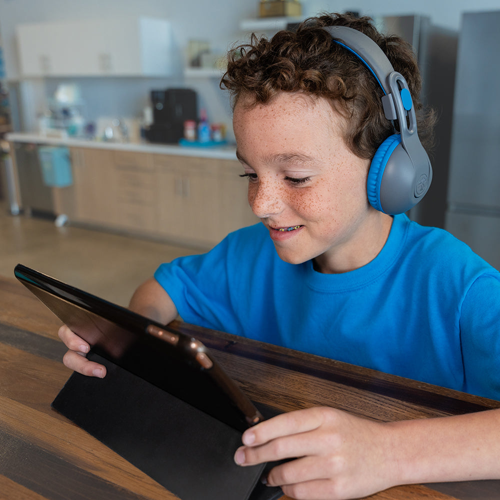 JLab Jbuddies Studio 2 Over-Ear Wireless + Wired Kids Headphone - Grey & Blue | IEUHBKSTU2RGRYBLU122 from JLab - DID Electrical