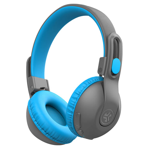 JLab Jbuddies Studio 2 Over-Ear Wireless + Wired Kids Headphone - Grey & Blue | IEUHBKSTU2RGRYBLU122