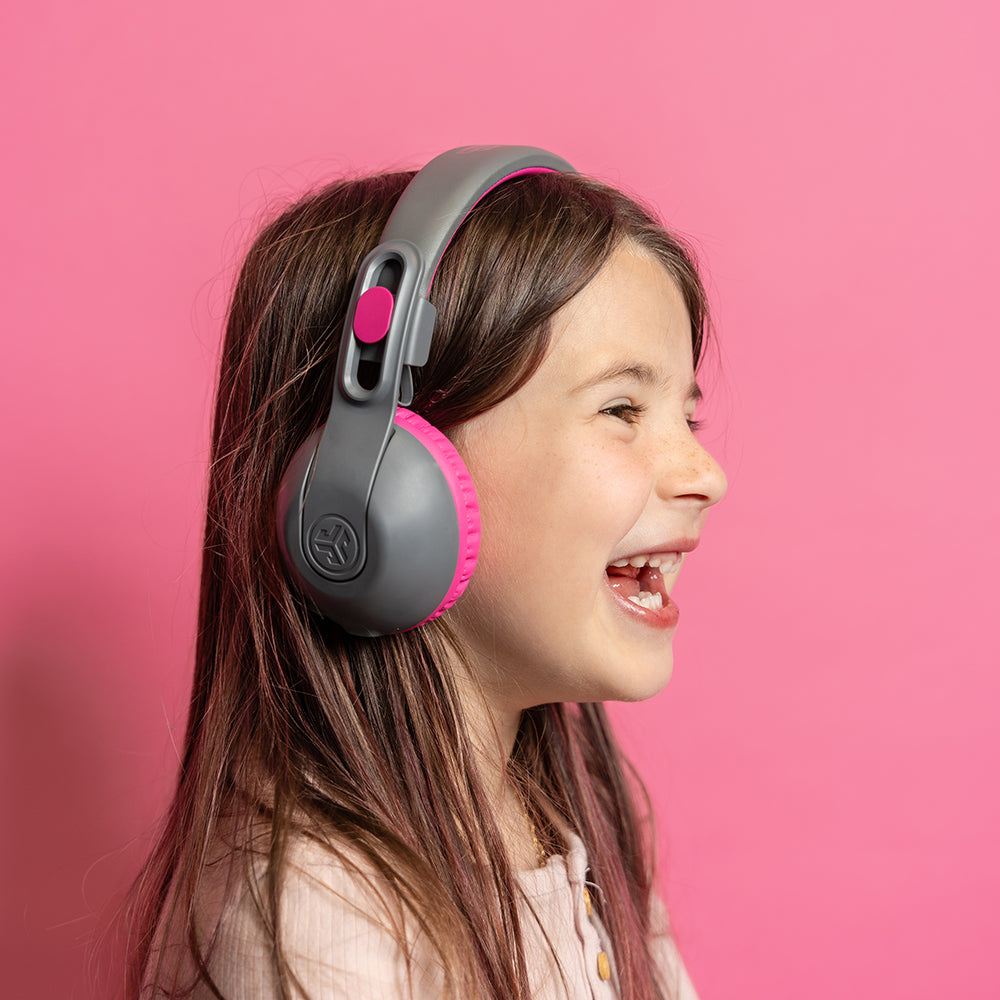 JLab Jbuddies Studio 2 Over-Ear Wireless + Wired Kids Headphone - Grey & Pink | IEUHBKSTU2RGRYPNK122 from JLab - DID Electrical